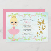 Invitations d'anniversaire de fille (Devant / Derrière)