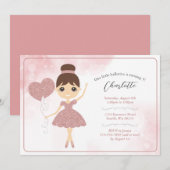 Invitations d'anniversaire de fille (Devant / Derrière)