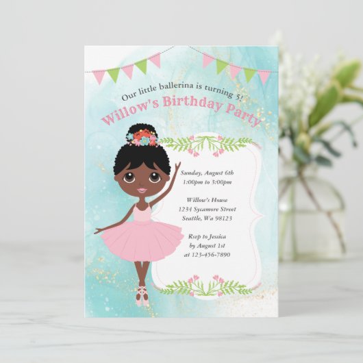 Invitations d'anniversaire de fille (Debout devant)