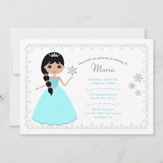 Invitations d'anniversaire de fille (Devant)