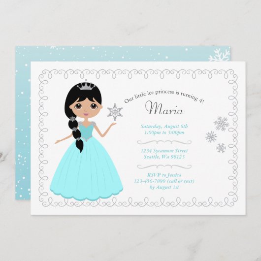 Invitations d'anniversaire de fille (Devant / Derrière)