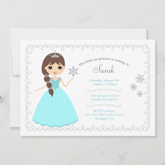 Invitations d'anniversaire de fille (Devant)