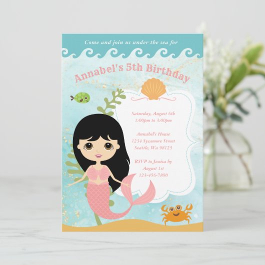 Invitations d'anniversaire de fille (Debout devant)