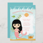 Invitations d'anniversaire de fille (Devant / Derrière)