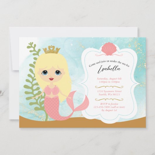 Invitations d'anniversaire de fille (Devant)