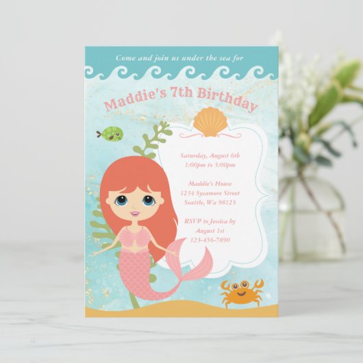 Invitations d'anniversaire de fille (Debout devant)