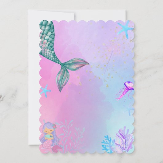 Invitations d'anniversaire de fille (Dos)