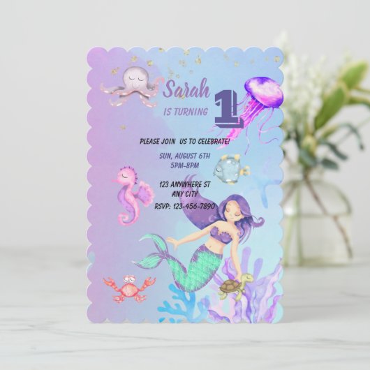 Invitations d'anniversaire de fille (Debout devant)