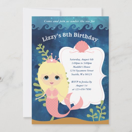 Invitations d'anniversaire de fille (Devant)