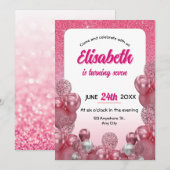 Invitations d'anniversaire de fille de Parties sci (Devant / Derrière)