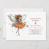 Invitations d'anniversaire de fille fée magique fl (Devant)