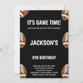 Invitations d'anniversaire de football noir (Devant)