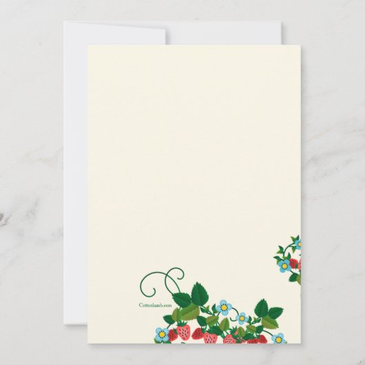 Invitations d'anniversaire de fraises (Dos)