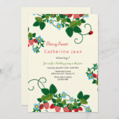 Invitations d'anniversaire de fraises (Devant / Derrière)