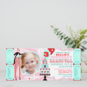 Invitations d'anniversaire de gâteau de tente de (Debout devant)