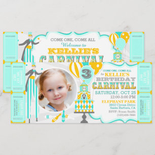 Invitations d'anniversaire de gâteau de tente de
