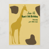 Invitations d'anniversaire de Giraffe (Devant)