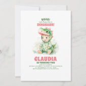 Invitations d'anniversaire de Girl Dinosaur (Devant)