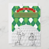 Invitations d'anniversaire de GOLF pour hommes - V (Devant)