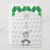 Invitations d'anniversaire de GOLF pour hommes - V (Dos)