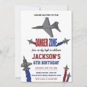 Invitations d'anniversaire de Grey Fighter Jet (Devant)