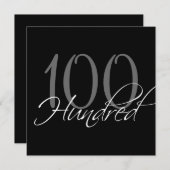 Invitations d'anniversaire de gris noir formel (Devant / Derrière)