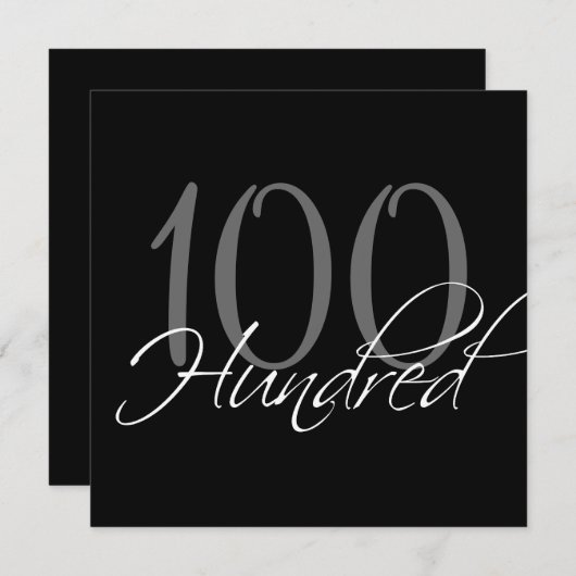 Invitations d'anniversaire de gris noir formel (Devant / Derrière)