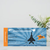 Invitations d'anniversaire de Jet Plane (Blue Oran (Debout devant)