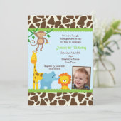 Invitations d'anniversaire de jungle (Debout devant)