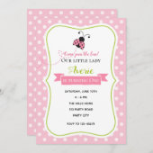 Invitations d'anniversaire de la coccinelle (vert  (Devant / Derrière)