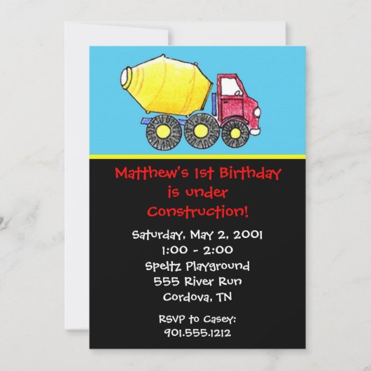 Invitations d'anniversaire de la construction (Devant)