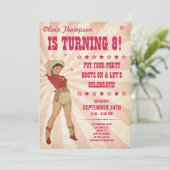 Invitations d'anniversaire de la cow-girl de (Debout devant)