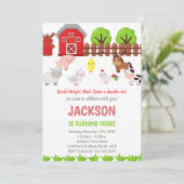 Invitations d'anniversaire de la ferme rouge (Debout devant)