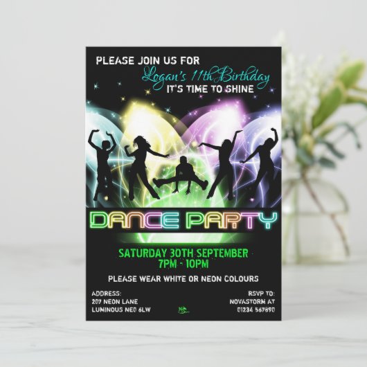 Invitations d'anniversaire de la fête de la danse (Debout devant)