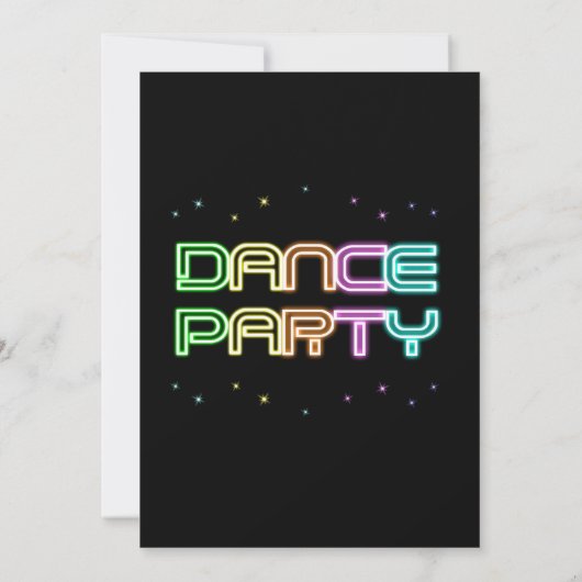 Invitations d'anniversaire de la fête de la danse (Dos)