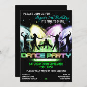 Invitations d'anniversaire de la fête de la danse (Devant / Derrière)