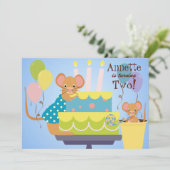 Invitations d'anniversaire de la fête de la souris (Debout devant)