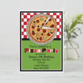 Invitations d'anniversaire de la fête de Pizza (Debout devant)