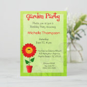 Invitations d'anniversaire de la fête du jardin (Debout devant)