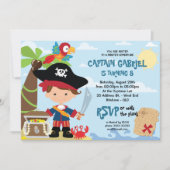 Invitations d'anniversaire de la fête du pirate (Devant)