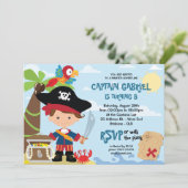 Invitations d'anniversaire de la fête du pirate (Debout devant)