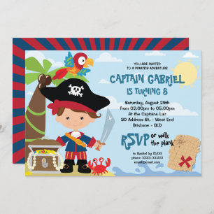 Invitations d'anniversaire de la fête du pirate