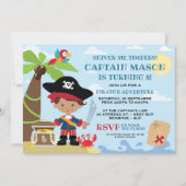 Invitations d'anniversaire de la fête du pirate (Devant)