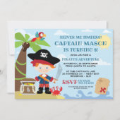 Invitations d'anniversaire de la fête du pirate (Devant)