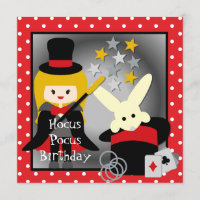 Invitations d'anniversaire de la fille Blond Hocus