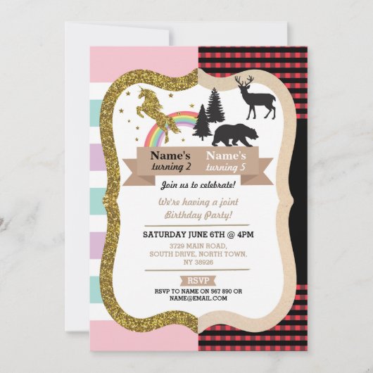 Invitations d'anniversaire de la fille de Boy de U (Devant)