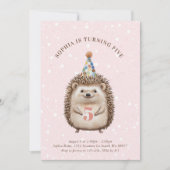 Invitations d'anniversaire de la fille Hérisson (Devant)