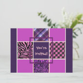 Invitations d'anniversaire de la fille violette (Debout devant)