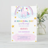 Invitations d'anniversaire de la licorne (Debout devant)