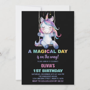 Invitations d'anniversaire de la licorne